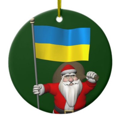 Santa Claus With Flag Of Ukraine