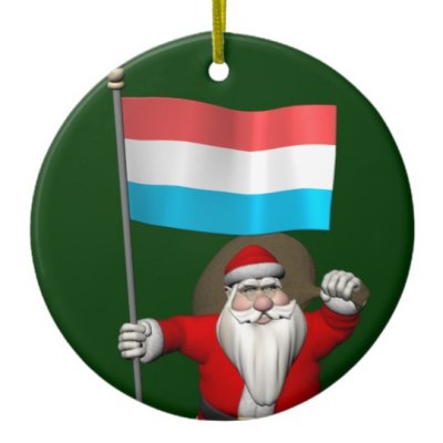 Santa Claus With Flag Of Luxembourg