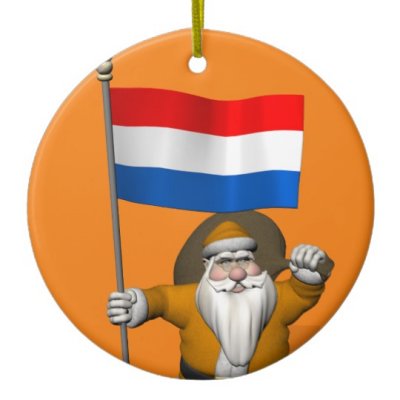 Santa Claus With Flag Of Netherlands