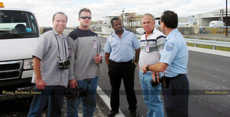 January 2003 - John Dzurica, Joe Pries with hair, Dorrell Price, Don Boyd and Luis Morales at MIA