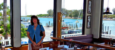 June 2013 - Katt Alvarez after lunch in the main dining room at the Crow's Nest Restaurant in Venice