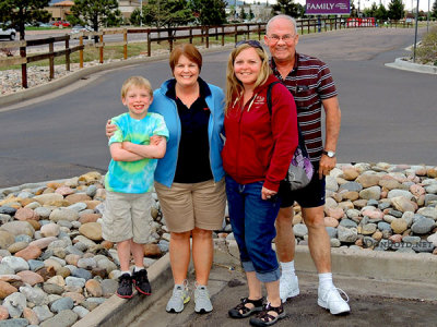 May 2013 - Kyler, Karen C., Karen D. Kramer and Don after dinner at Mimi's Cafe in Colorado Springs