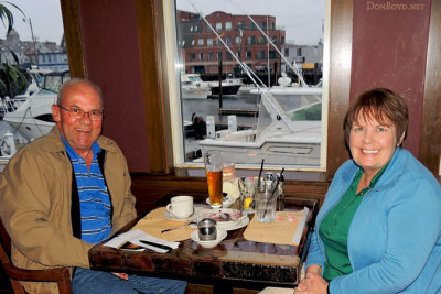 May 2013 - Don and Karen after dinner and drinks at DiMillo's on the Water, Portland