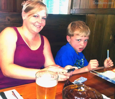 July 2012 - Karen and Kyler after dinner and dessert at the Pines Ale House in Pembroke Pines