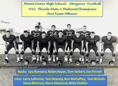 1962 - Miami High School Football National Champs' offense