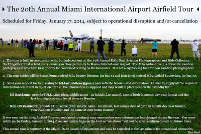 Information about the 2014 20th Annual Miami International Airport Airfield Tour