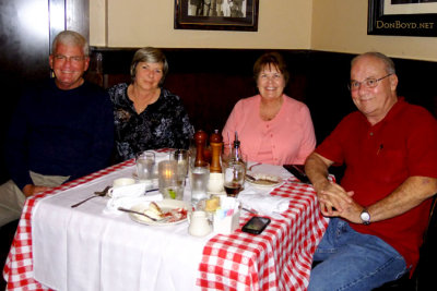 2013 - Ed and Dianne Sullivan with Karen and Don Boyd after a great dinner and conversation at Maggiano's Little Italy in CLT