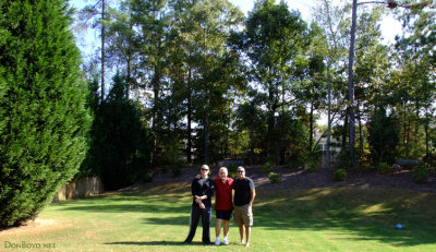 October 2013 - Joe Pries, Don Boyd and Carlos Borda in Joe's backyard in Charlotte