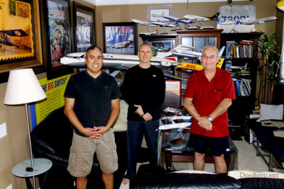 October 2013 - Carlos Borda, Joe Pries and Don Boyd in front of Joe's mini aviation museum at his home