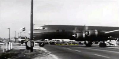 1950 - National Air Lines DC-6 crossing LeJeune Road from the NAL Maintenance Base