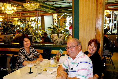 2014 - Linda Mitchell Grother with Don and Karen Boyd after great dinners at Versailles Restaurant in Little Havana