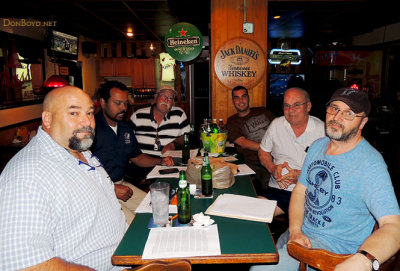 January 2014 - Vic Lopez, Suresh Atapattu, Eddy Gual, Luimer Cordero, Don Boyd and Kev Cook at Bryson's Irish Pub