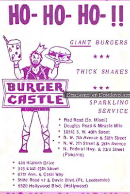 1970's - Burger Castle locations in South Florida