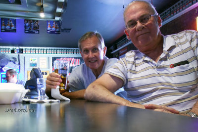 November 2012 - Rick Cybulski and Don Boyd having beers at Elmer's Sports Bar in Tampa