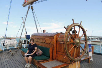 June 2014 - Karen onboard the USCGC EAGLE (WIX-327) at the historic FEC Deepwater Slip at Museum Park in downtown Miami