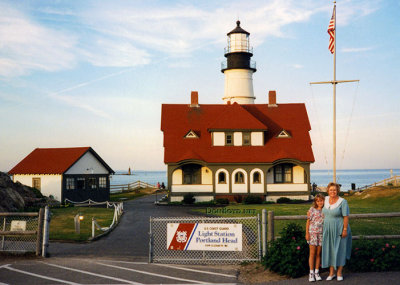 June 1997 - Donna and Karen at the Coast Guard Light Station Portland Head, Maine