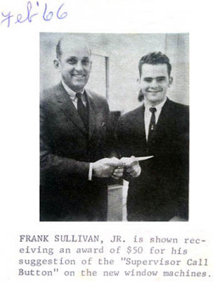February 1966 - Frank E. Sullivan Jr. receiving suggestion award while working at the University of Miiami