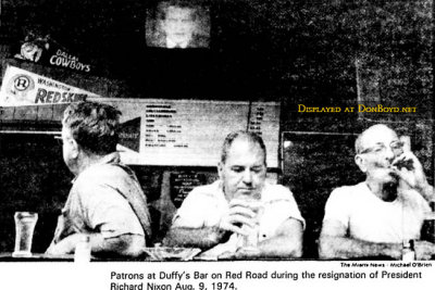 1974 - patrons at Duffy's Bar on Red Road during President Nixon's resignation