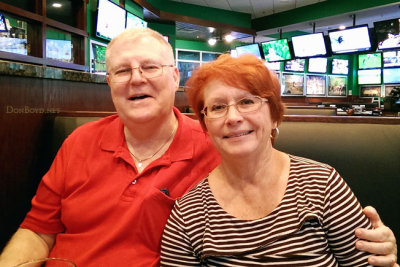 July 2014 - Ray and Lynda Kyse at Duffy's Sports Grill in Weston