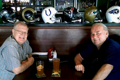 November 2014 - Ray Kyse and Don Boyd at Duffy's Sports Grill after lunch and during beer desserts