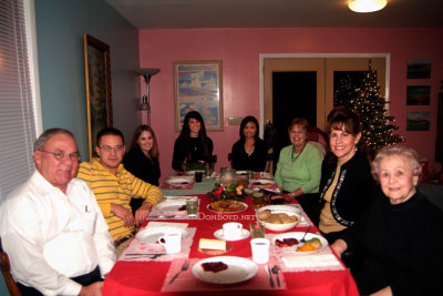 December 2005 - Don, David, Donna, Katie, Natsumi Iwamoto, Karen, Kathy and Esther Criswell at Christmas Eve dinner