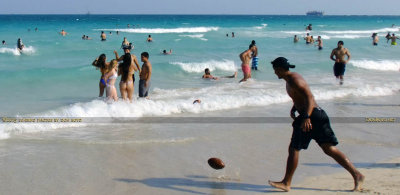 2015 - tossing footballs at the waterline, annoying the majority of beach goers since the late 1800's