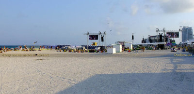 2015 - the sound stage and ticketed seating area for the big music event on South Beach