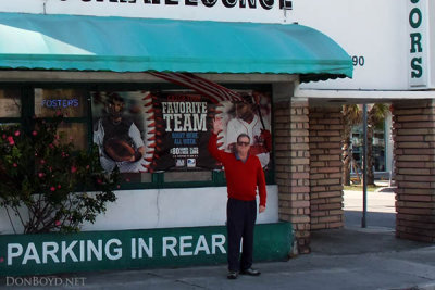 January 2011 - Bill Hough in front of historical Bryson's Irish Pub in Virginia Gardens