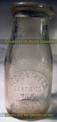 1948 - half pint milk bottle from the Ives Dairy in Ojus