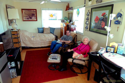 March 2013 - Jon and Mom in her upstairs bedroom at Wendy and Jim's