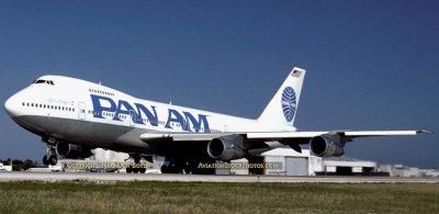 1986 - Pan Am B747-212B N723PA China Clipper II taking off from runway 27R at Miami International Airport
