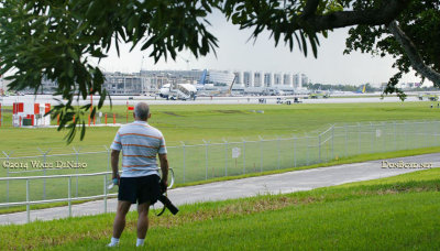 September 2014 - Don Boyd watching the festivities at the first landing on FLL's new runway 10-right