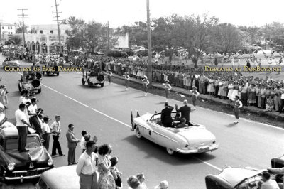 1948-49 - President Harry S Truman in motorcade in front of Miami High School