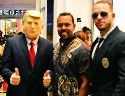 November 2015 - Donald Trump, Suresh Atapattu and Trump's security agent on Lincoln Road Mall