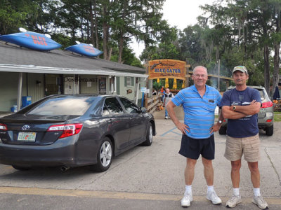May 2013 - Don Boyd and John Rizzo after dinner at the Blue Gator Tiki Bar & Restaurant on the Withlacoochee River in Dunnellon