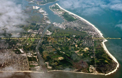 2015 - closeup version of Cape May, New Jersey aerial landscape stock photo