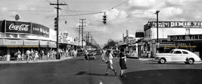 1948 - looking east on NW 36th Street at 17th Avenue with the Dade Theatre on the left just past Whelan Drugs in Allapattah