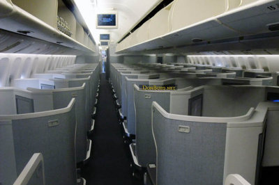 MIA Airfield Tour - the business class section on American Airlines B777-323(ER) N730AN