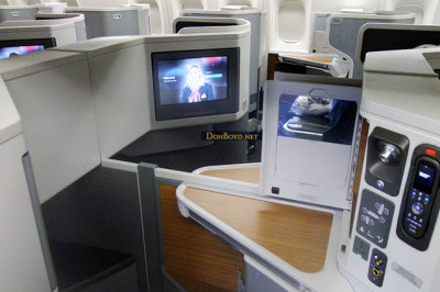 MIA Airfield Tour - the business class section on American Airlines B777-323(ER) N730AN