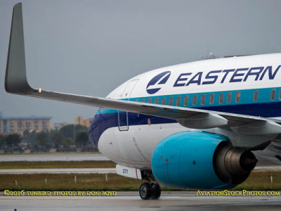 MIA Ramp Tour - new Eastern Airlines B737-8CX N277EA taxiing to the terminal after landing on runway 27