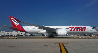 March 2016 - the first Airbus A350 to ever arrive at Miami International Airport - TAM A350-941 PR-XTA