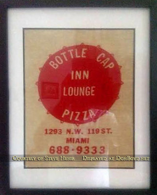 1960's - a Bottle Cap Inn t-shirt owned by bartender Tom Hehir who worked there from 1958 until 1974