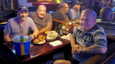 March 2016 - Kev Cook, Don Mamula and Don Boyd after dinner and Heinekens galore at Brysons Irish Pub