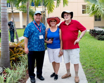 May 2015 - long-time friends Eric Olson with Lynda Atkins Kyse and Ray Kyse on the Hialeah High School tour
