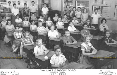1958 - Mr. Robert M. Moloney's 6th grade class at Twin Lakes Elementary in Hialeah (names below, scroll down)