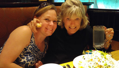 May 2016 - Karen with Brenda at the Cheesecake Factory at Park Meadows Mall
