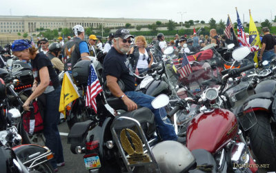 May 2012 - Ernie Filippini (center) with 400,000 bikers during Rolling Thunder at Washington, DC