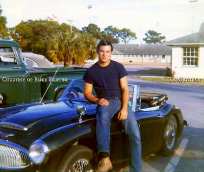 1968 - Ernie Filippini with his Austin Healey 3000 while he was in the Air Force at Tyndall AFB