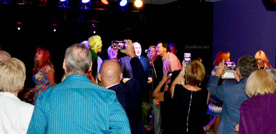 HHS-66 50-Year Reunion and Reunion of the 60's: classmates watching classmates singing and dancing on stage with the band