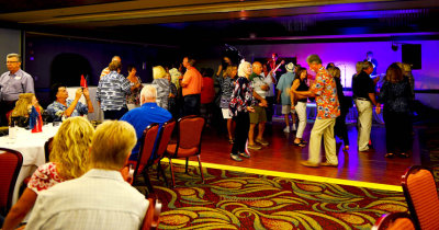 HHS-66 50-Year Reunion and Reunion of the 60's:  classmates dancing at the Grand Slam Ballroom
